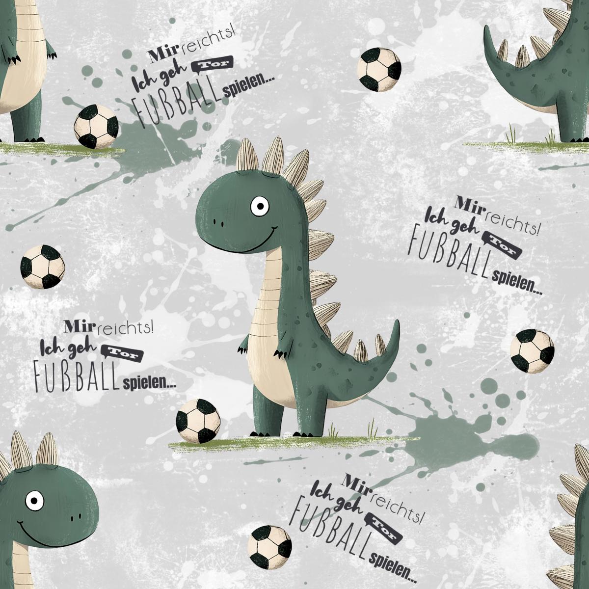 Fußballdino - Bio Jersey / Bio French Terry Fußballdino - Bio Jersey / Bio French Terry